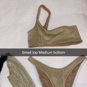 Triangl bikini gold sparkly